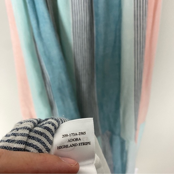 Rails Adora Highland Stripe Linen Midi Dress Sleeveless Striped Colorblock - Picture 10 of 12